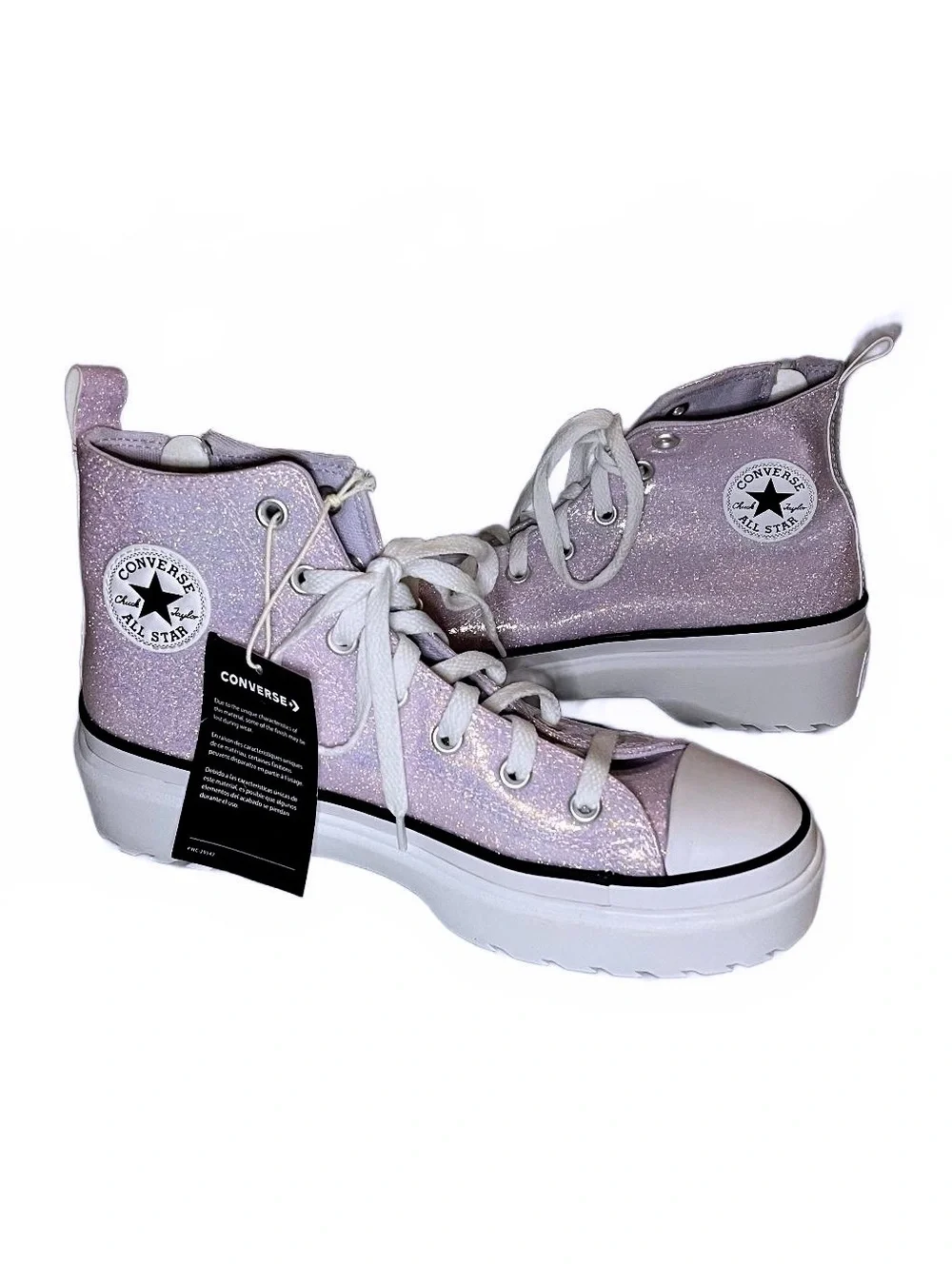 Converse Platform Purple Glitter High Top Sneakers Youth 7/Women’s 8.5